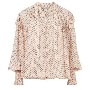 All Saints LARA DOT PRINT SHIRT IN ROSEWATER PINK